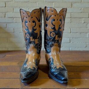 1960s Custom “CLE” Two-Tone Western — Women’s 7 M Vintage Cowboy Boots